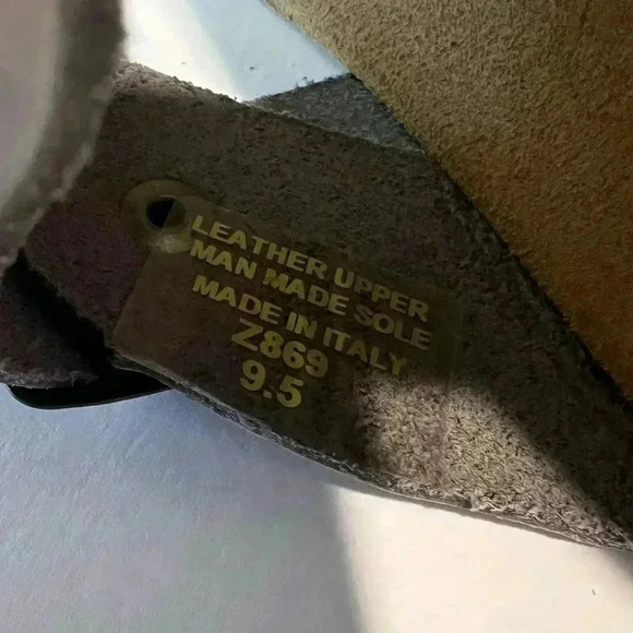 Mila Paoli Italian Gray Braided Leather wedge Cork Footbed sandals Size 9.5 EUC - Picture 6 of 9